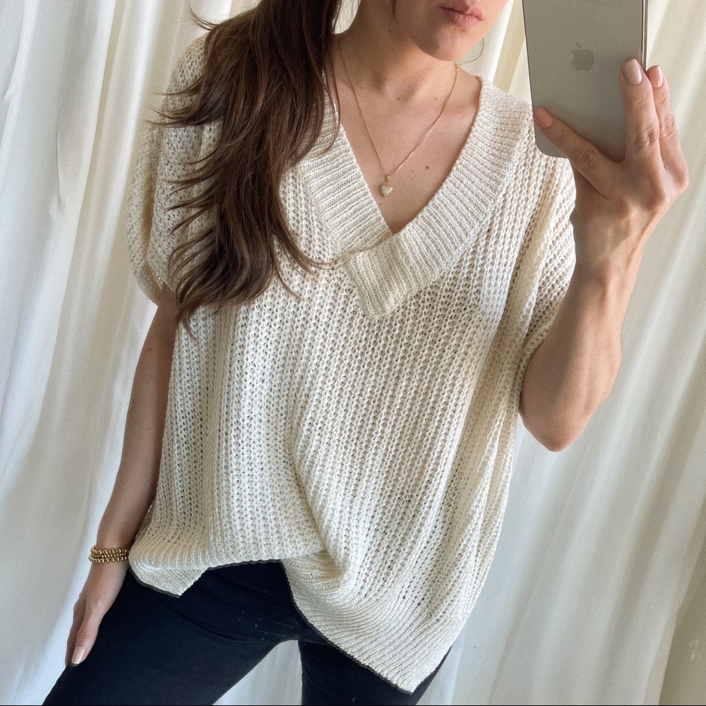 LAST M/L • KNIT SWEATER TOP — In Cream - Picture 7 of 9